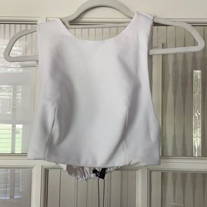 ZARA White Crop Top Open Back
